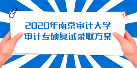 2020年南京审计大学审计专硕复试录取方案