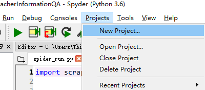 如何使用spyder创建项目