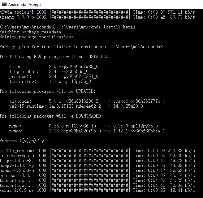 怎么在anaconda环境安装keras？