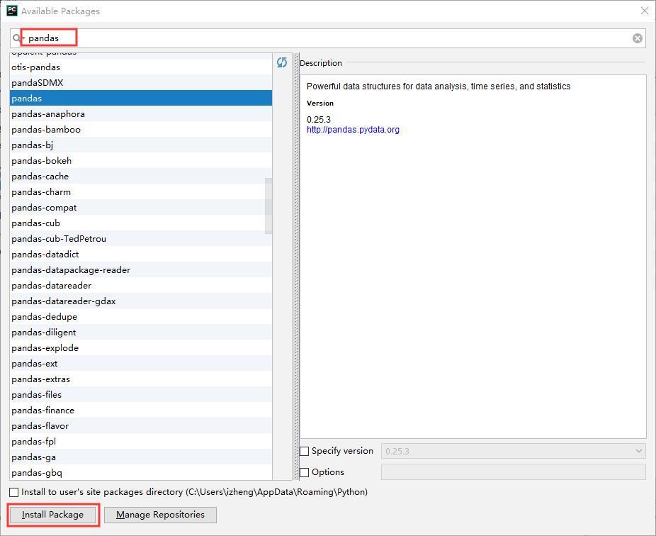 pycharm如何安装panda