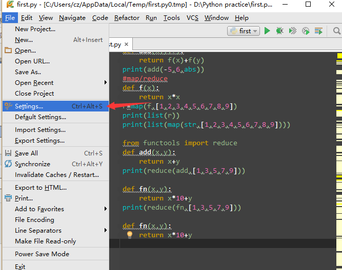 pycharm5如何显示行号