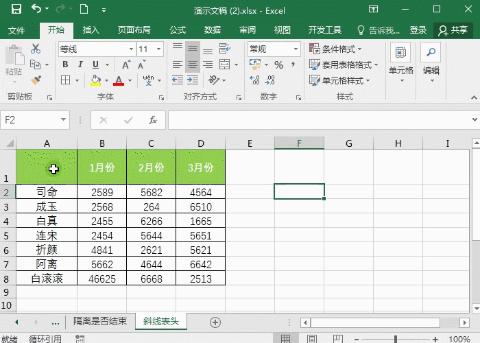 Excel双栏和三栏斜线表头 2分钟搞定 超简单