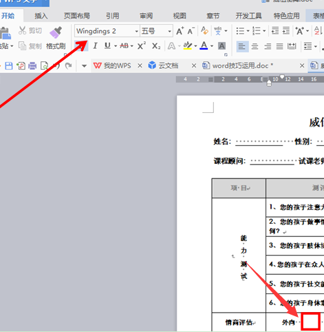 文档技巧—怎样在Word里输入复选框