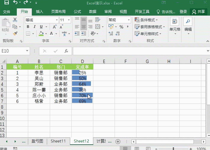 Excel数据条 让数据可视化