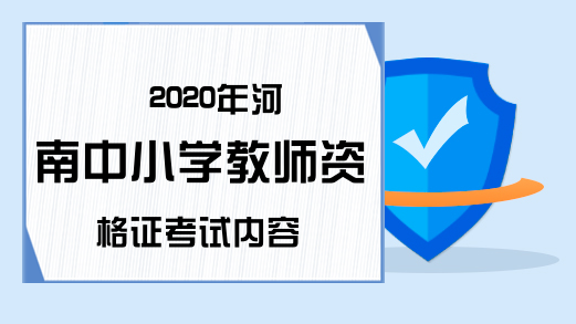 2020年河南中小学教师资格证考试内容