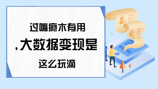 过嘴瘾木有用,大数据变现是这么玩滴