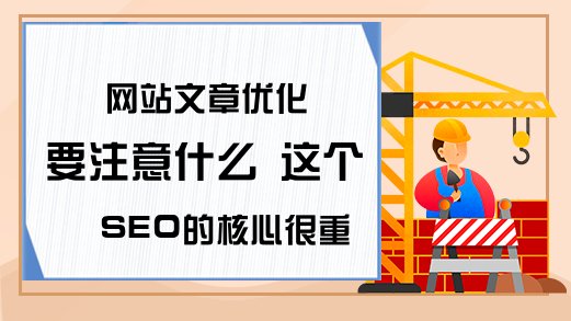 网站文章优化要注意什么 这个SEO的核心很重要