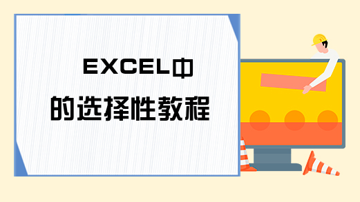 EXCEL中的选择性教程