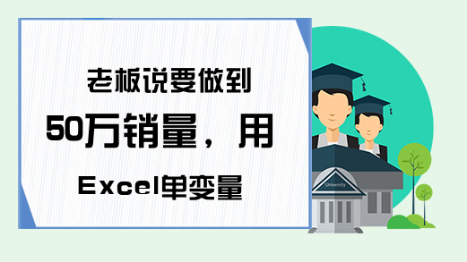 老板说要做到50万销量，用Excel单变量求解预算投入！